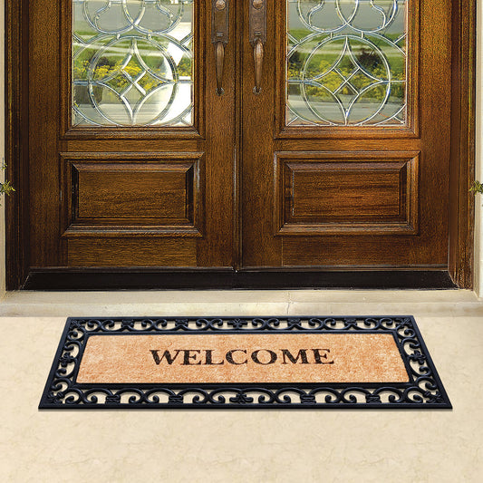 weather resistant rubber coir entryway mat