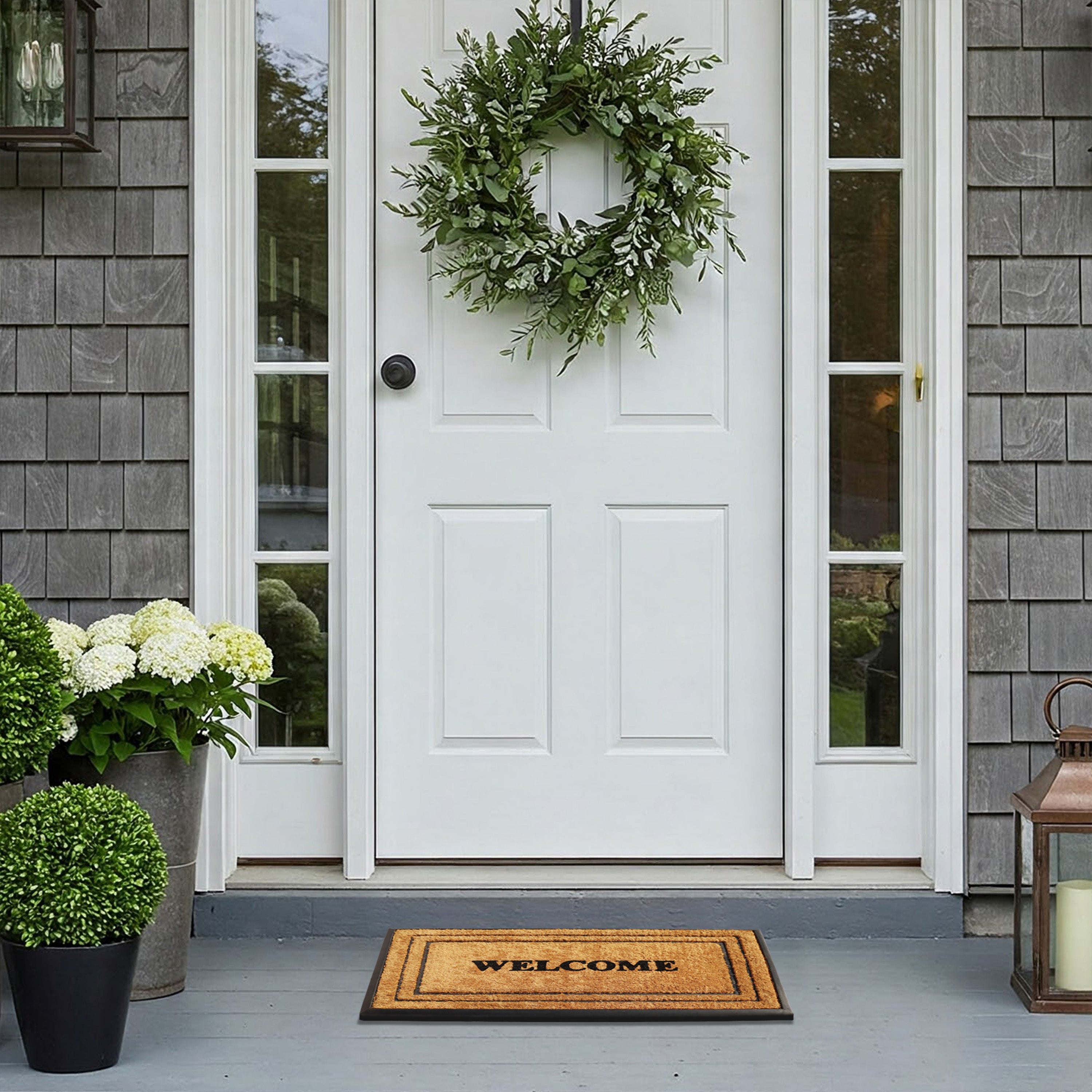 patio door mat coir double border entryway