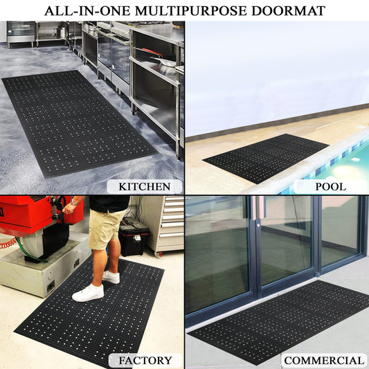 outdoor commercial rubber mat for moisture control