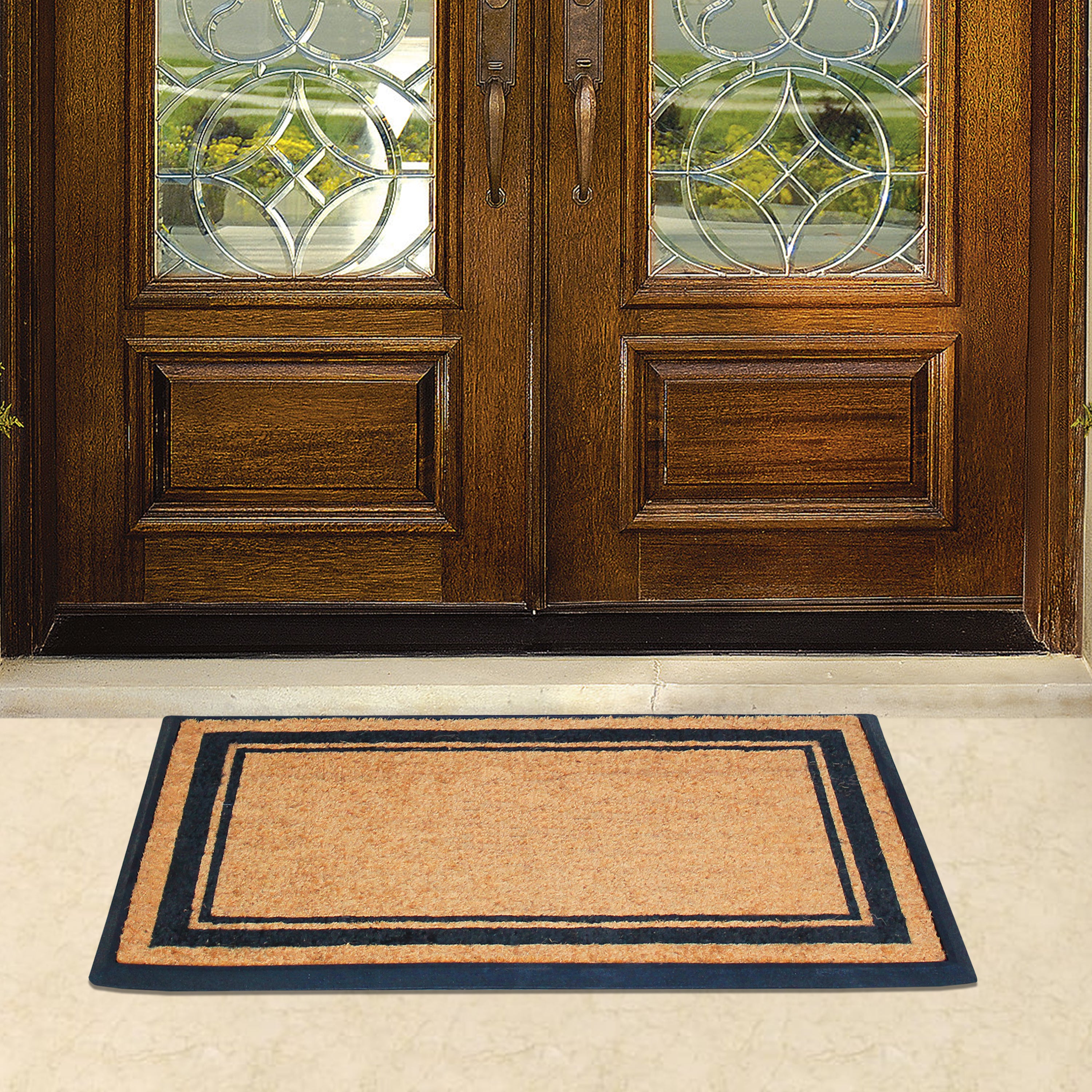 durable outdoor entry mat dirt trapping coir fibers