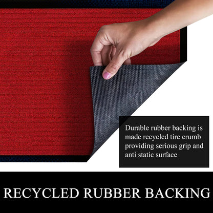 A1HC Indoor Outdoor Doormat, Non-Slip Rubber Mat for Entrance, Patio, Garage and Office - Stripe