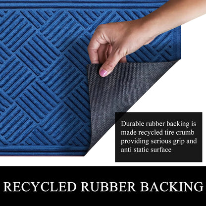 A1HC Durable Multi Purpose Polypropylene Rubber Doormat for Indoor Outdoor Front Door Mat, Checkered
