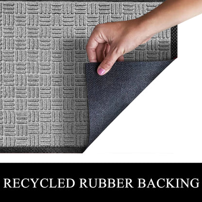A1HC Indoor Outdoor Doormat Non-Slip Rubber Mat for Entrance, Patio, Garage and Office - Criss Cross