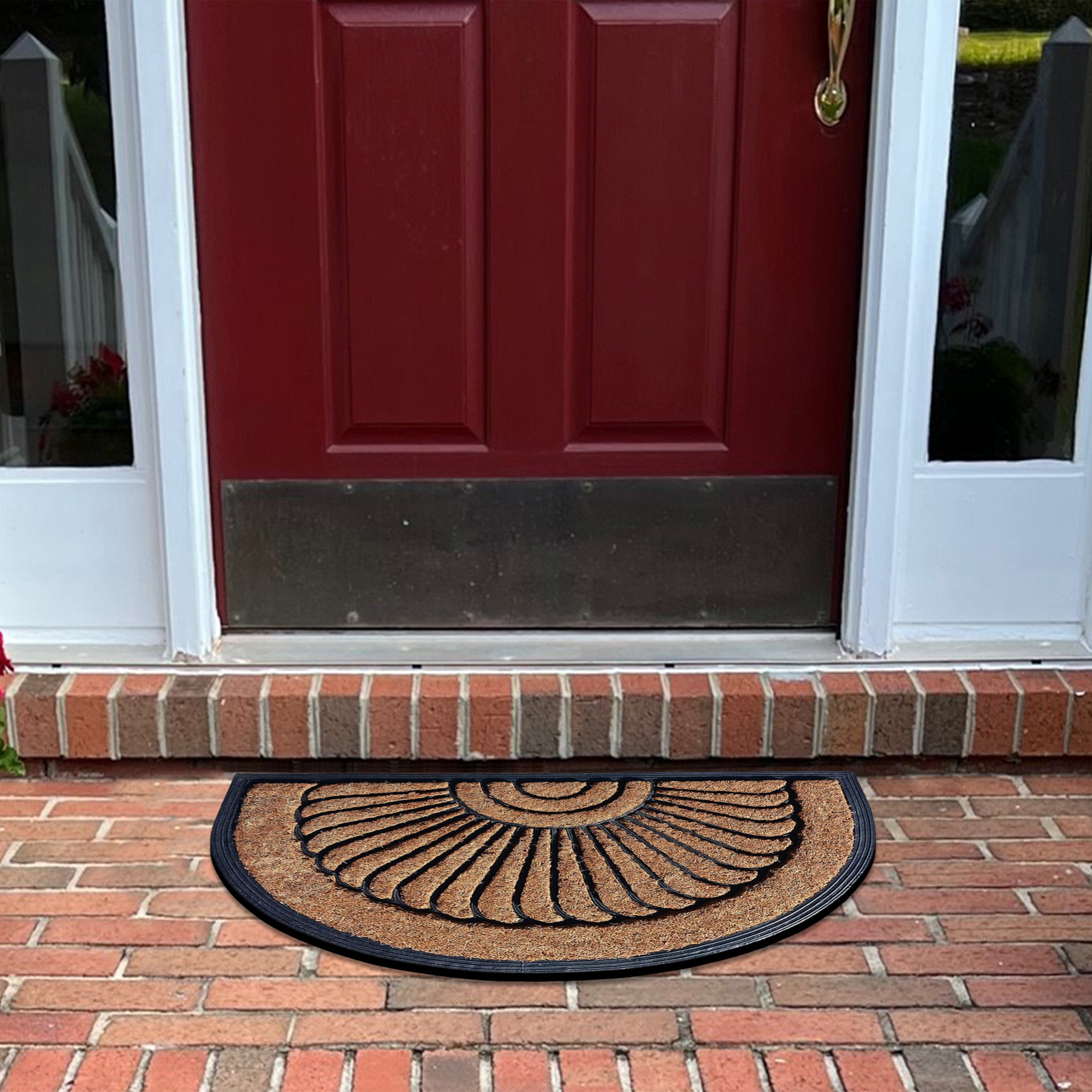 patio door mat coir curved shape outdoor