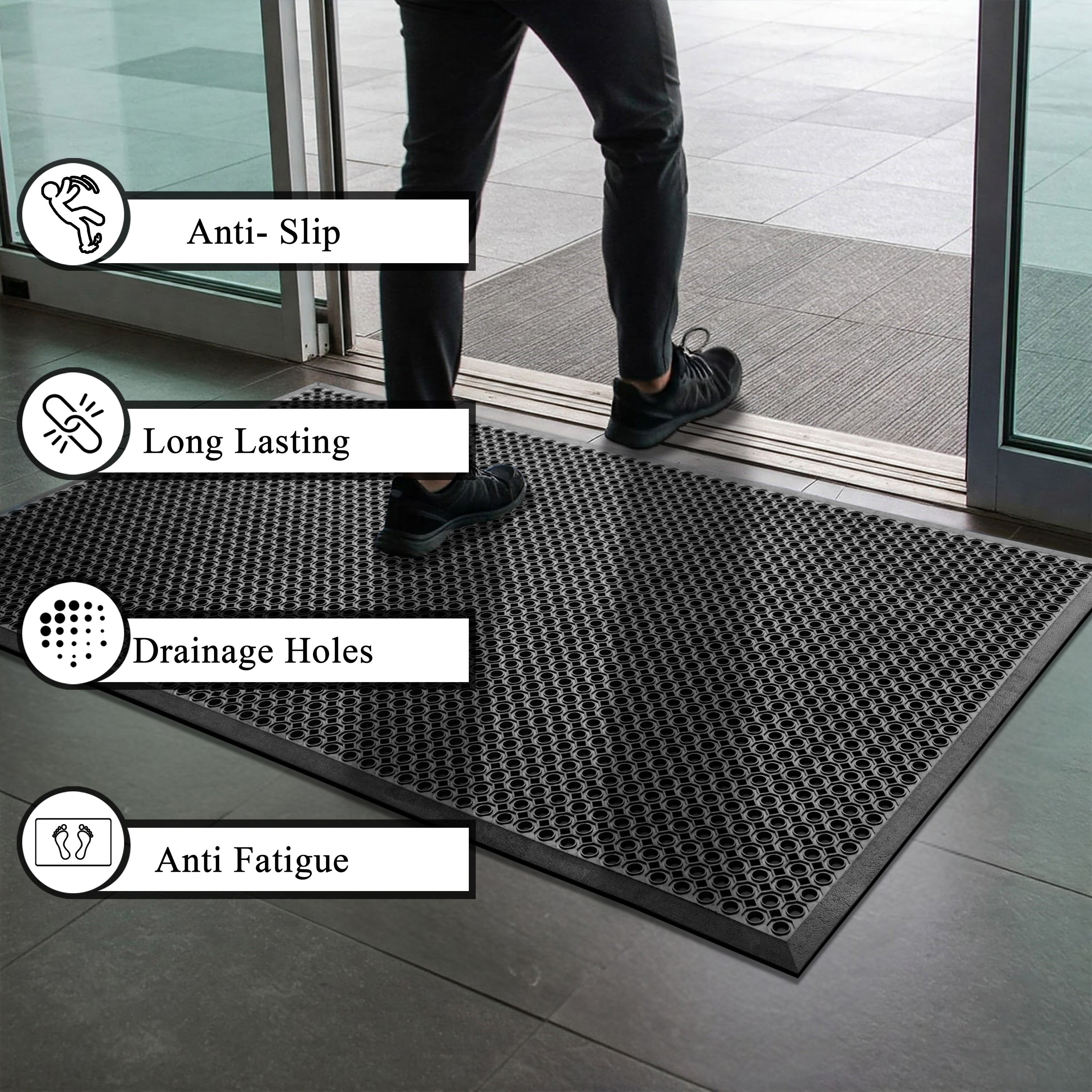 commercial entrance rubber mat for dirt control