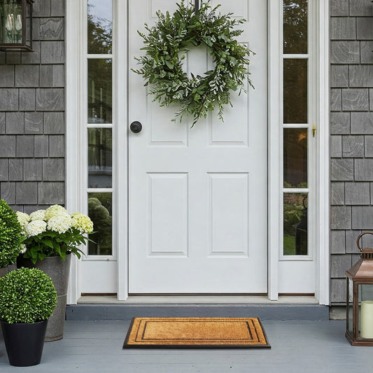 patio door mat coir double frame pattern