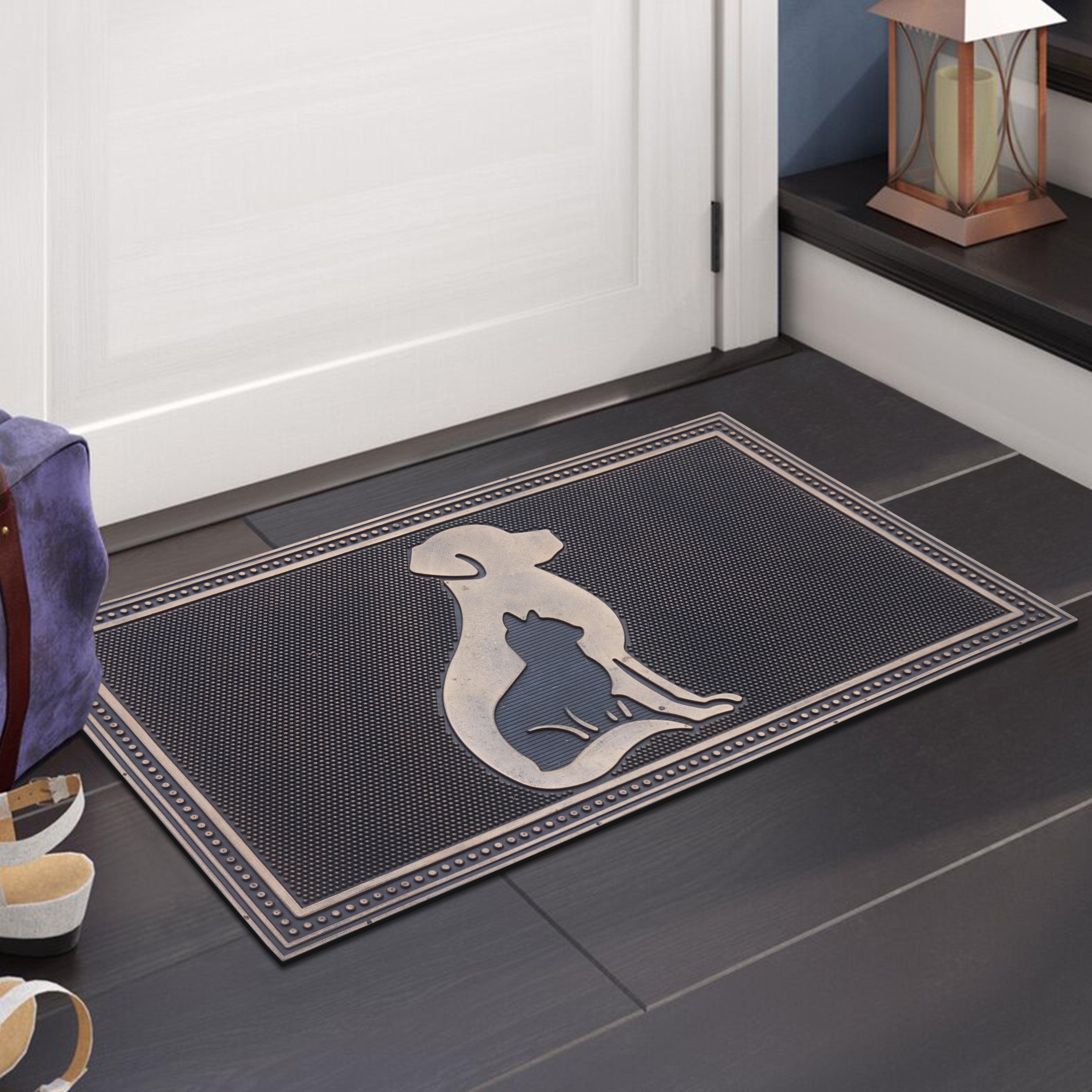 weather resistant rubber front door mat for pet owners