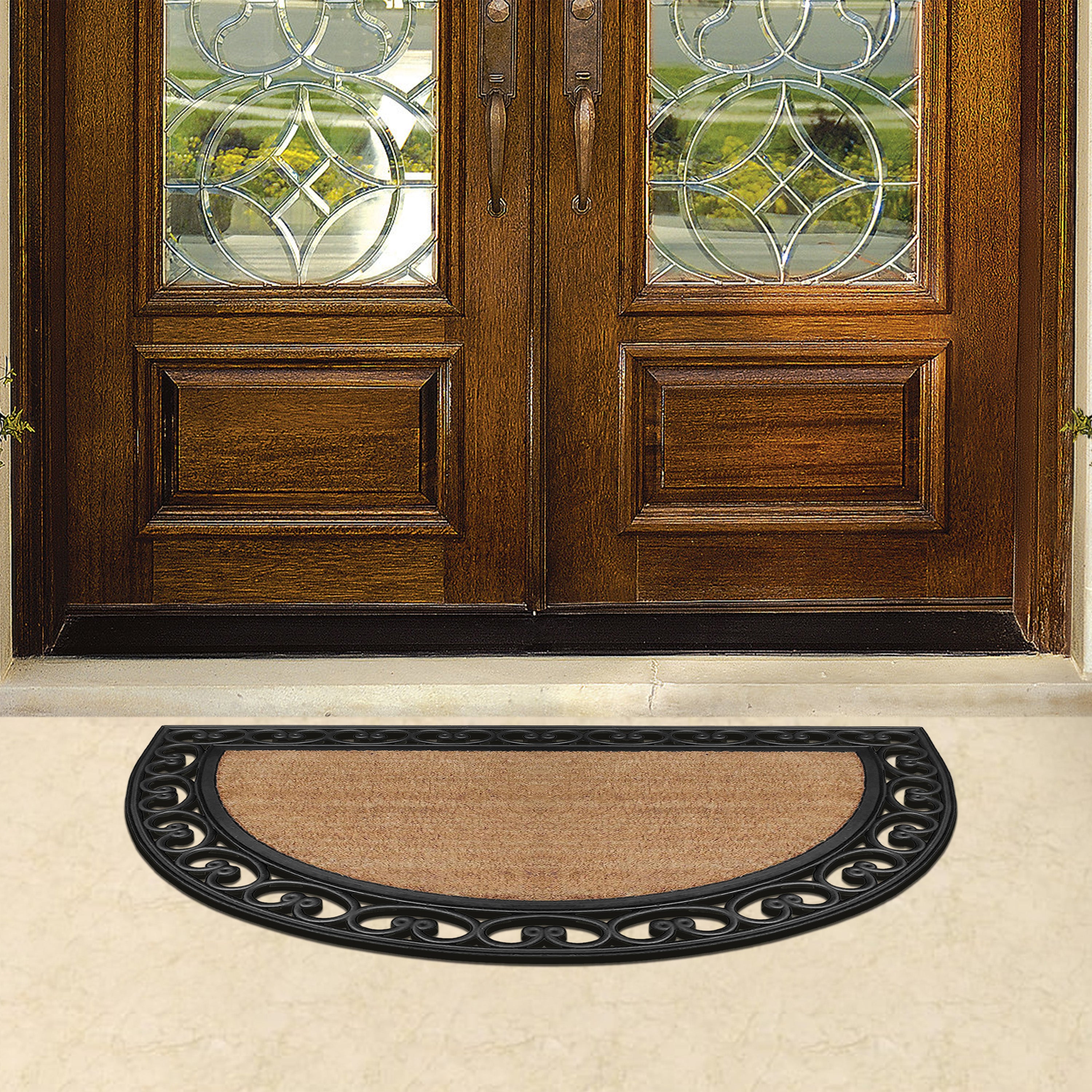 patio door mat coir half round outdoor use
