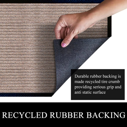 A1HC Indoor Outdoor Doormat, Non-Slip Rubber Mat for Entrance, Patio, Garage and Office - Stripe