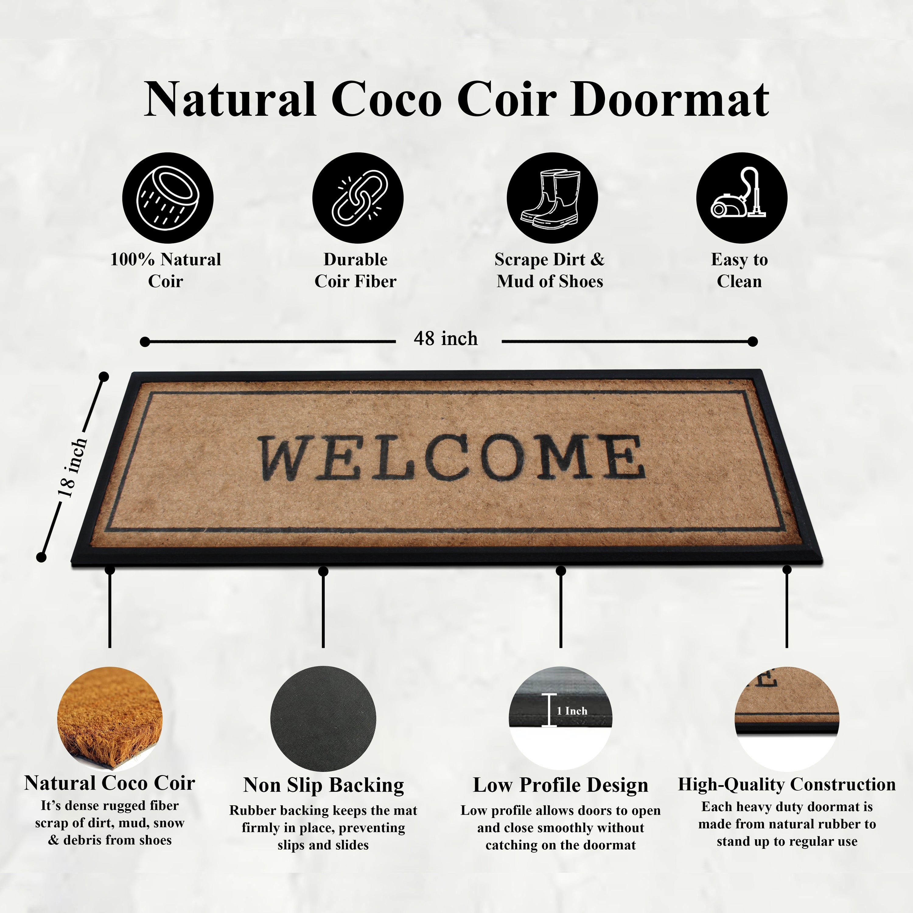 front door coir mat welcome outdoor
