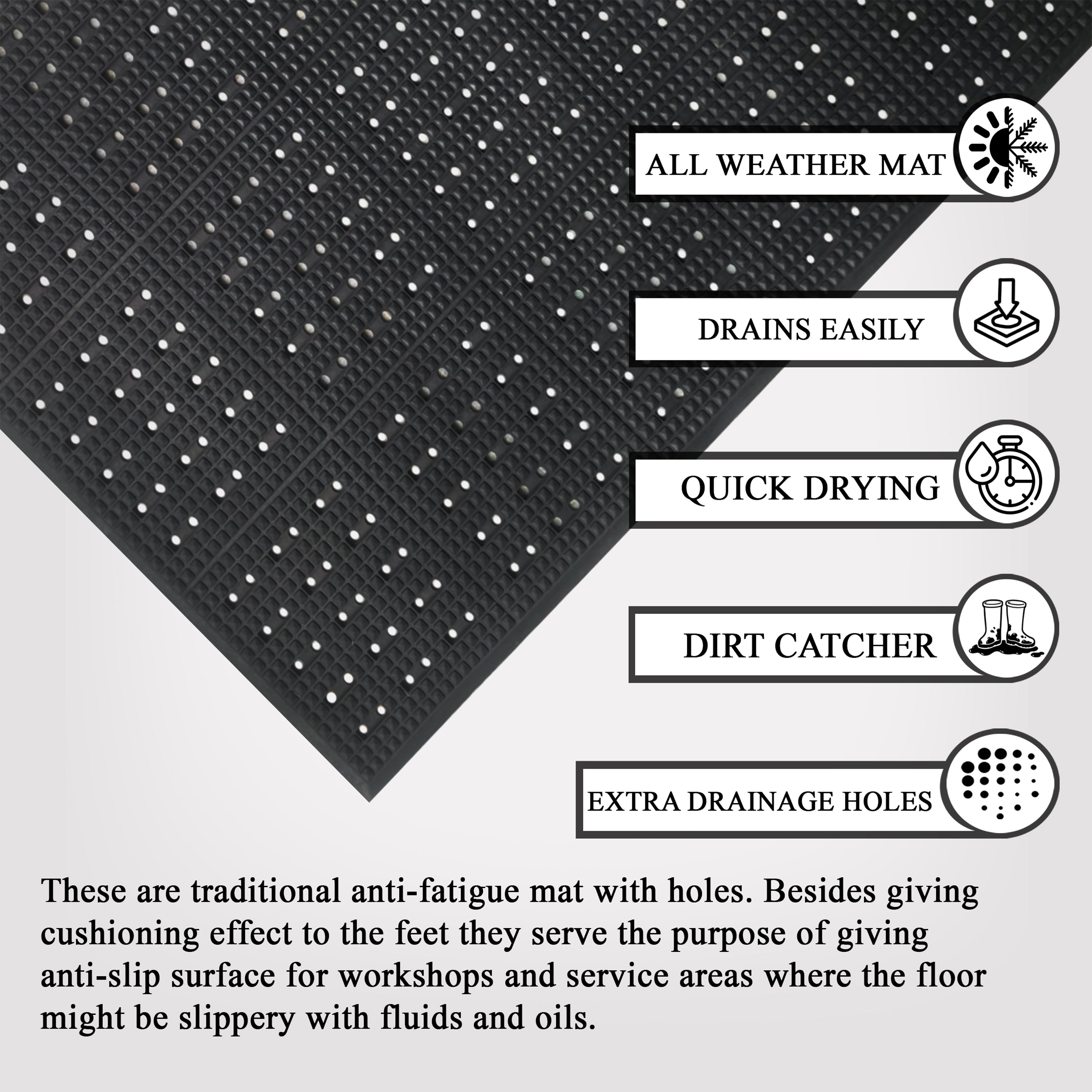 A1HC heavy duty rubber drainage mat for entrances