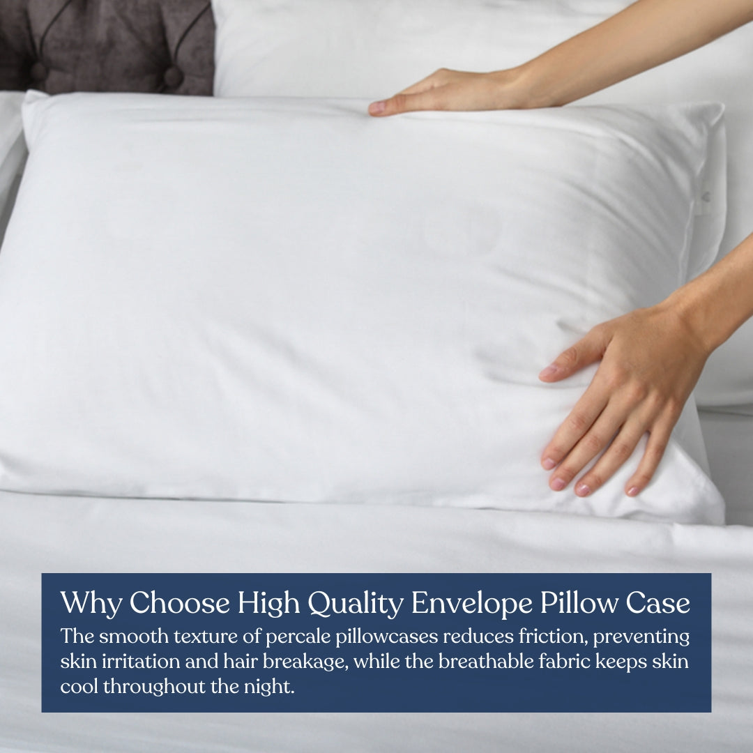 Delara 100% Organic Cotton Percale Weave Pillowcase Set of 2, 400TC GOTS Certified, Smooth & Moisture-Wicking Pillowcases