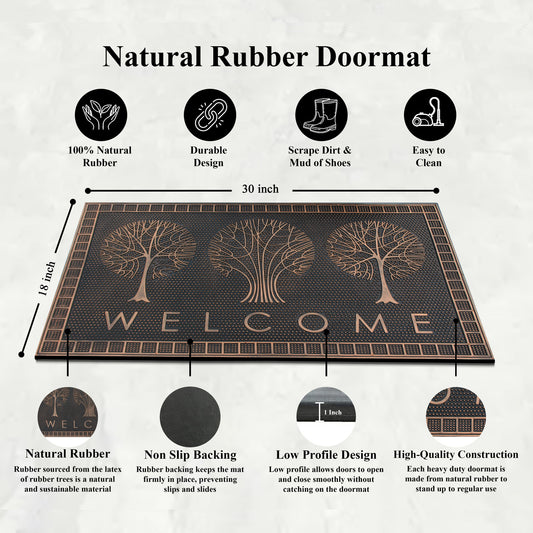 Front entrance rubber mat for dirt trapping
