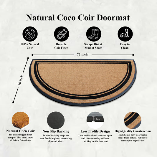 entryway coir doormat curved shape dirt trapping