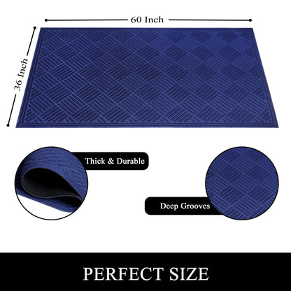 A1HC Durable Multi Purpose Polypropylene Rubber Door Mat, 36"X60" Indoor Outdoor All Weather Doormat