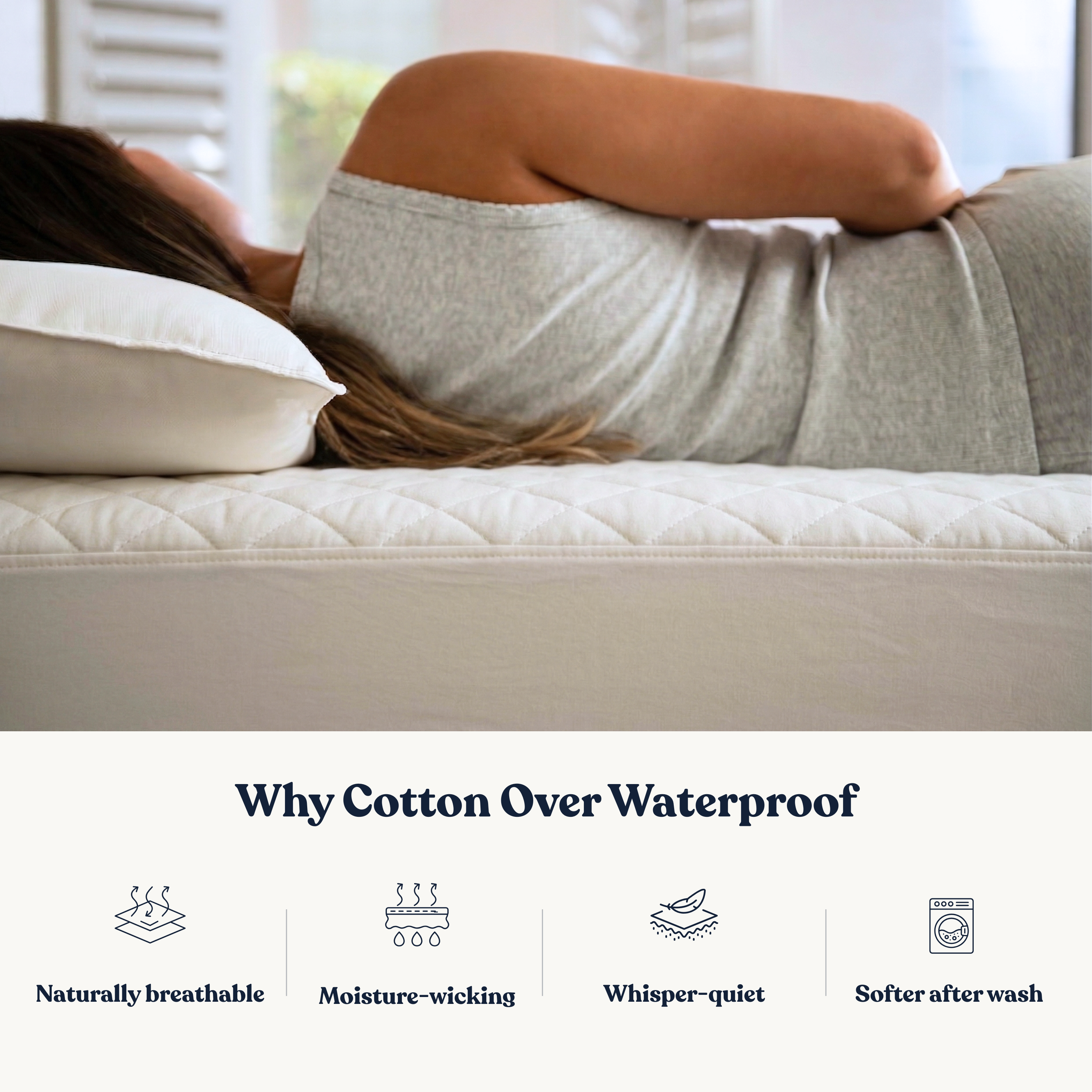 Delara Quilted Cotton Mattress Pad Cover, 100% GOTS Certified Organic Cotton Shell & Fill, 400TC, 300 GSM, 0.25" Padding, Breathable, Machine Washable