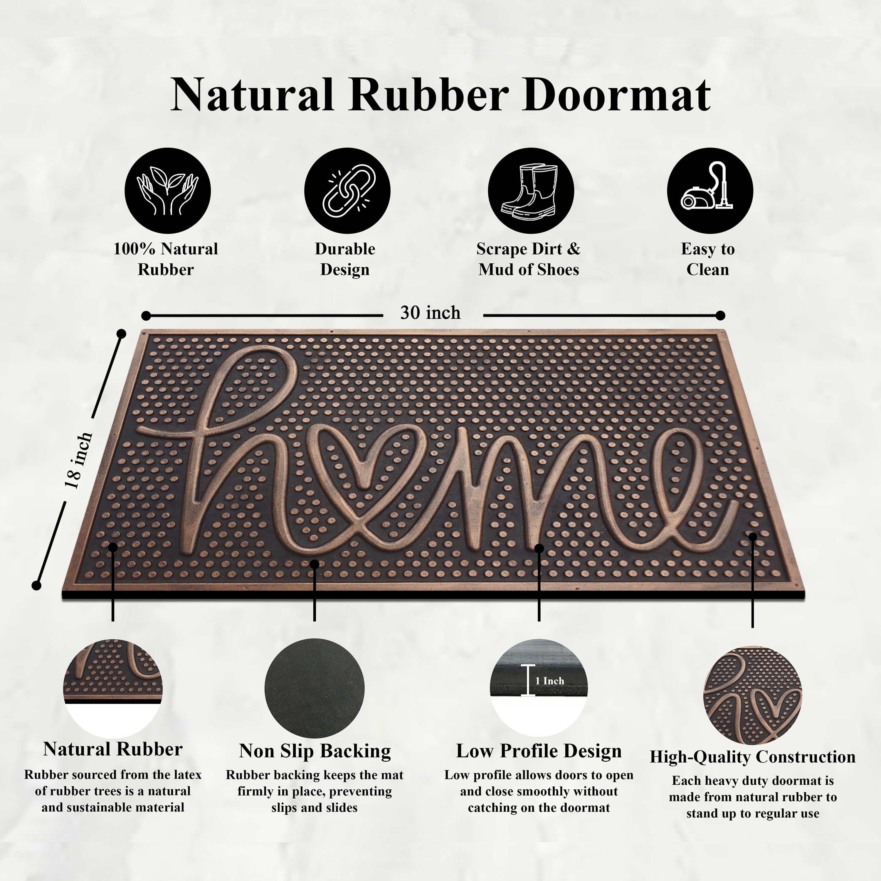 decorative home rubber doormat for porch entry
