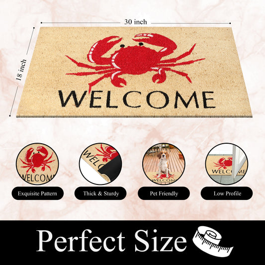 Crab Welcome Coastal Coir Doormat 18x30, view 6