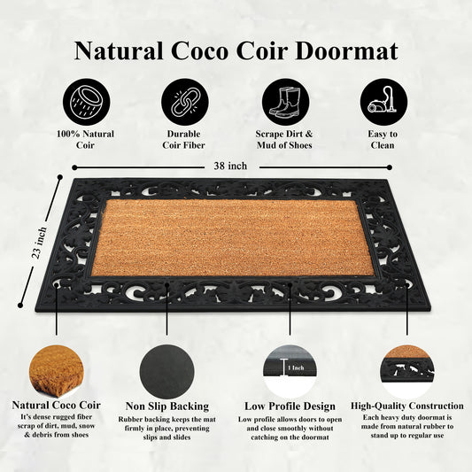 front door coir mat rubber frame outdoor entrance