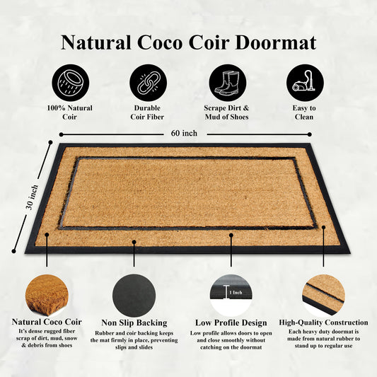 front door outdoor mat dirt trapping coir fibers