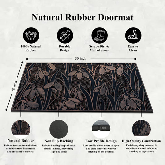Heavy duty outdoor entry mat with dirt trapping surface