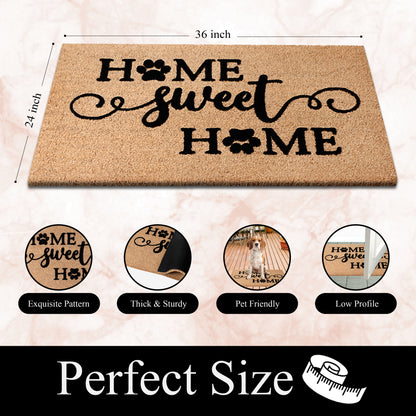 A1HC Natural Coir Flocked Door mat with Heavy Duty Non-Slip PVC Backing, Low-Profile Durable Doormat