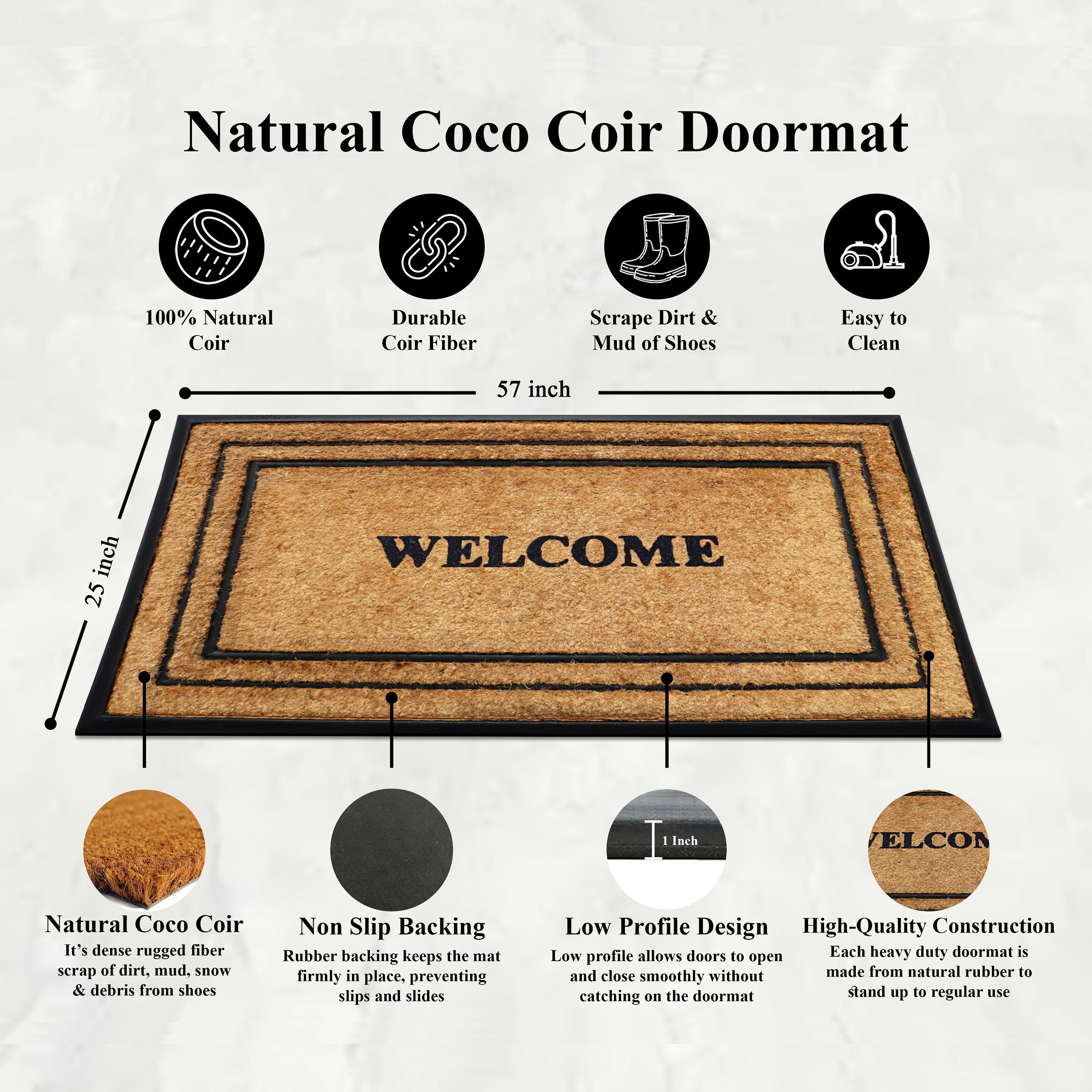front door coir mat welcome outdoor design
