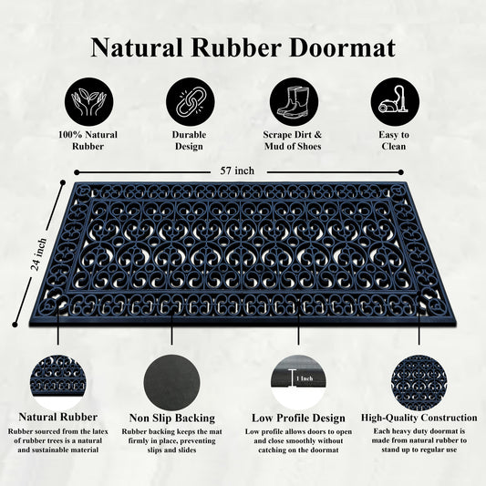 durable rubber doormat for patio or front door entrance