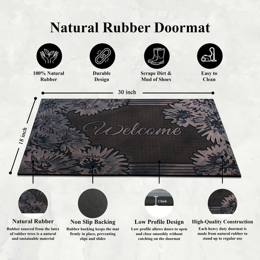 decorative outdoor rubber doormat for porch entry