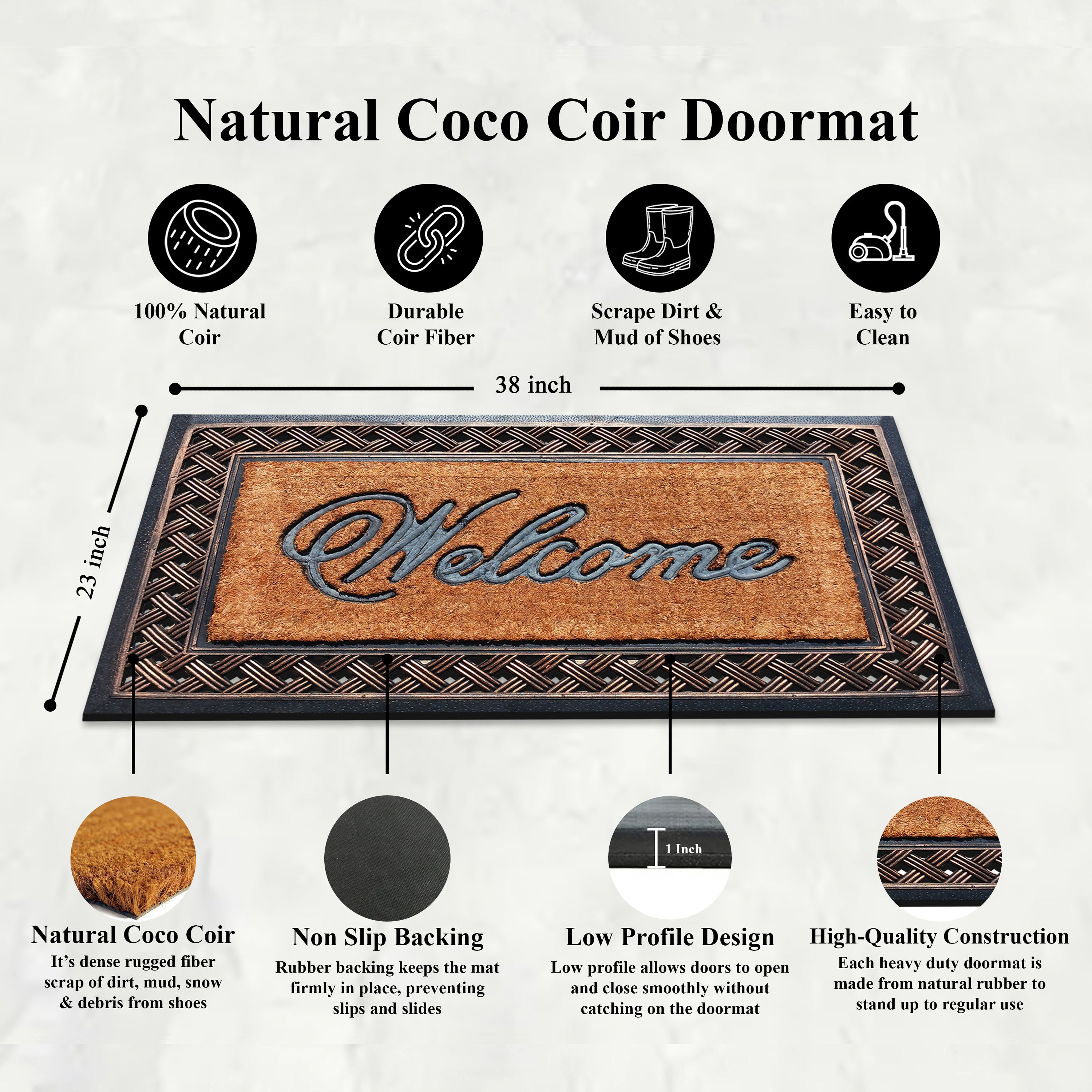 front door welcome mat coir outdoor woven design