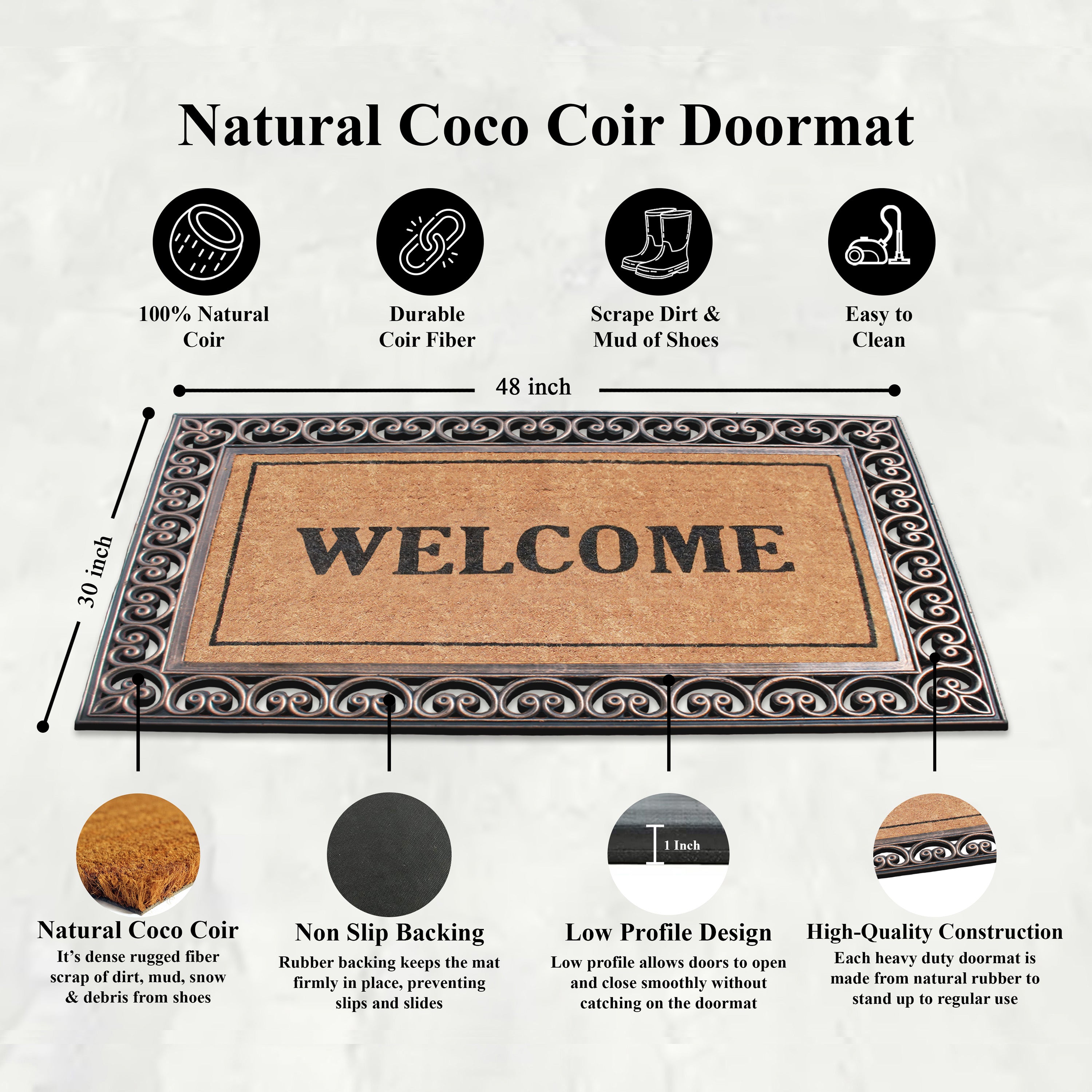 front door welcome mat coir outdoor doormat