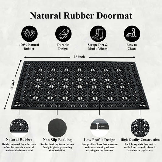 durable outdoor rubber mat for front door entryway