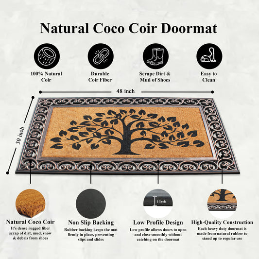 front door mat outdoor coir entry mat tree design