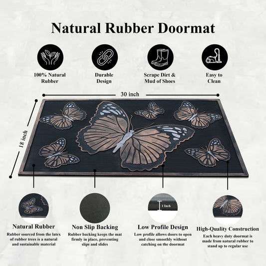 outdoor rubber mat with textured dirt trapping surface