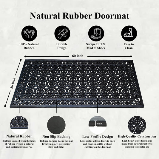 durable outdoor rubber door mat for home entrance