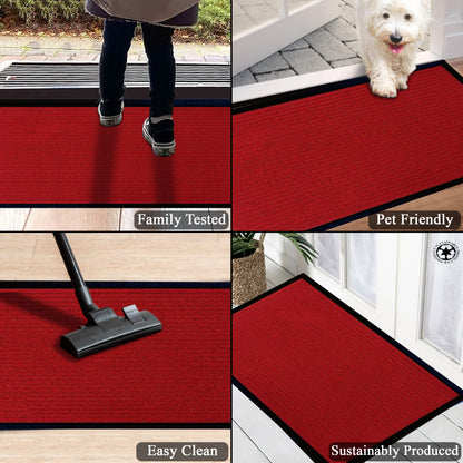 A1HC Indoor Outdoor Doormat, Non-Slip Rubber Mat for Entrance, Patio, Garage and Office - Stripe