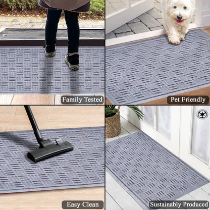 A1HC Durable Multi Purpose Polypropylene Rubber Doormat for Indoor Outdoor Front Door Mat Criss Cross