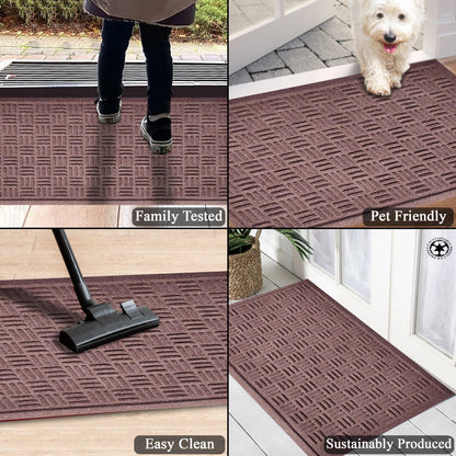 A1HC Durable Multi Purpose Polypropylene Rubber Doormat for Indoor Outdoor Front Door Mat Criss Cross