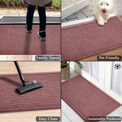 A1HC Durable Multi Purpose Polypropylene Rubber Doormat for Indoor Outdoor Front Door Mat, Waffle