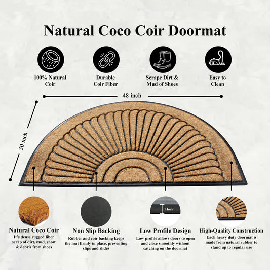 front door half round coir mat outdoor use