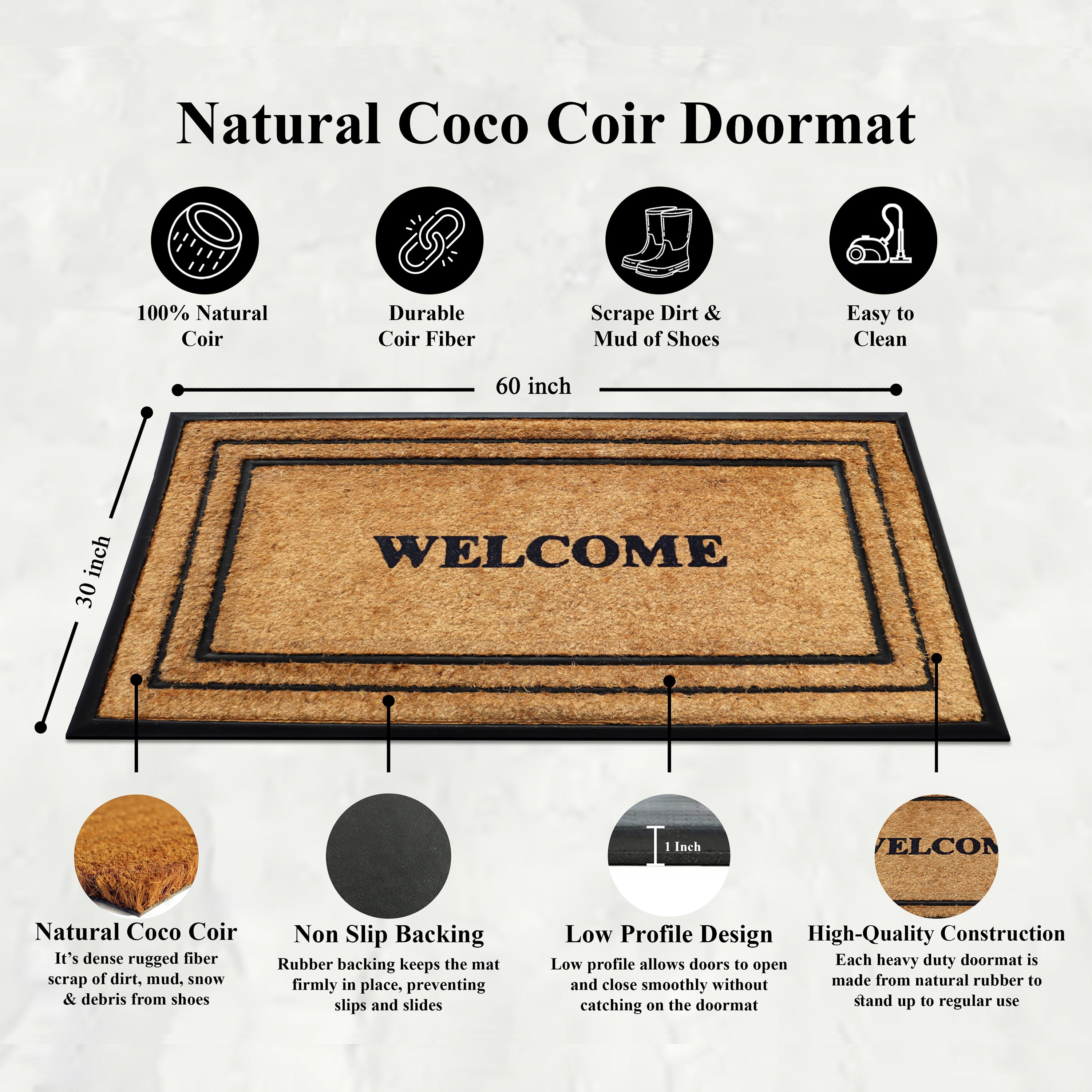 front door coir mat welcome outdoor design