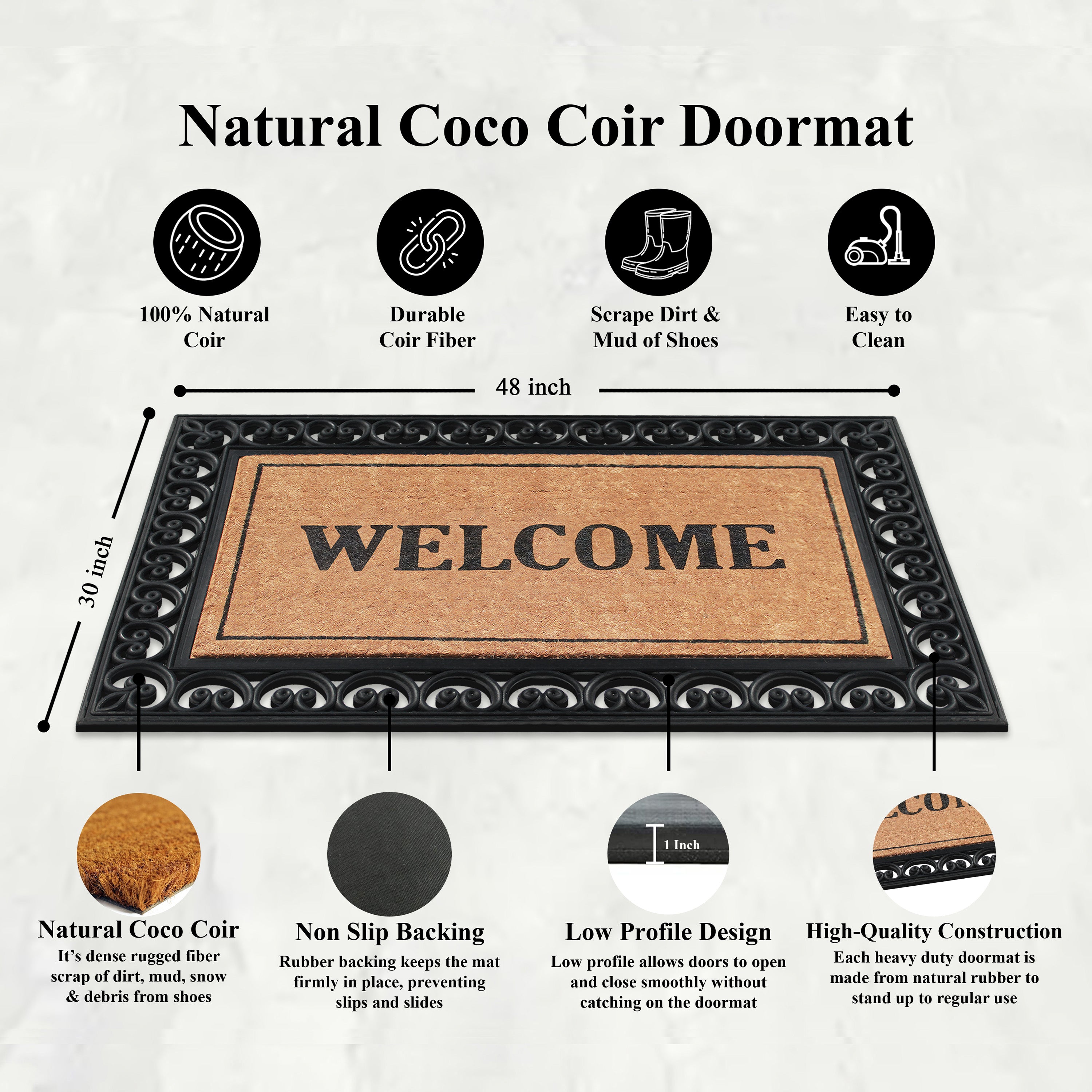 front door welcome mat coir outdoor doormat