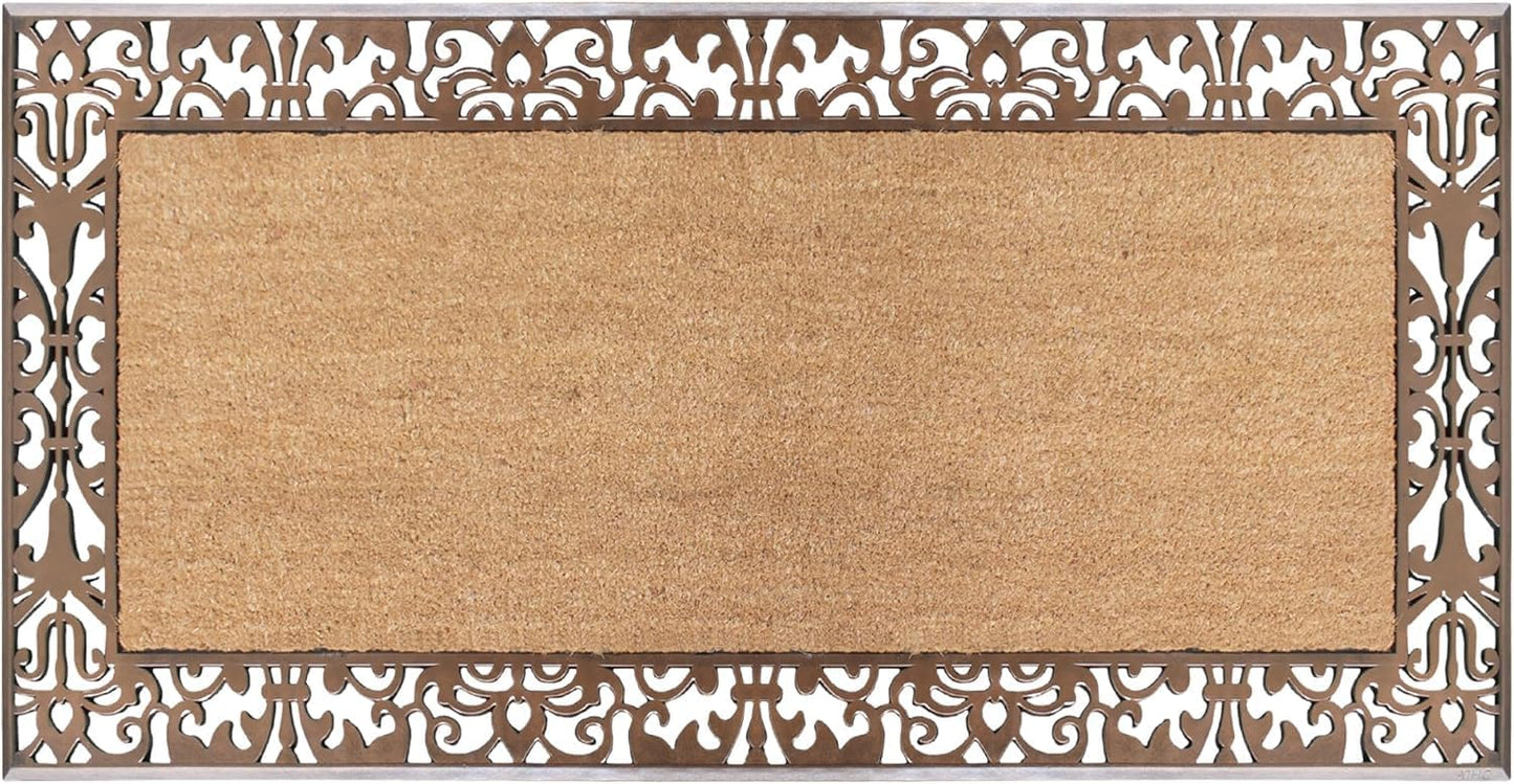 A1HC Natural Coir & Rubber Brown Door Mat 30"x60", Thick, Durable, Heavy Duty Doormat For Outdoor & Indoor