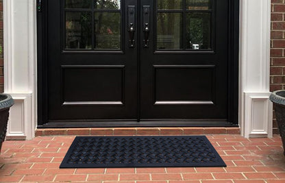 A1HC Natural Rubber Floor Mat 18" x 48", Dirt Shoe Scraper, Heavy Duty Doormat for Indoor & Outdoor