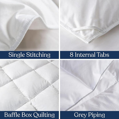 Delara GOTS Certified Organic Merino Wool Comforter Duvet Insert, Ultra-Soft, 100% Organic Cotton Shell, All-Season, 200 GSM