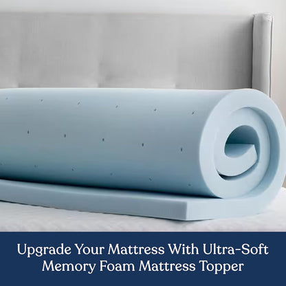 Delara 2 Inch Gel Infused Memory Foam Mattress Topper, Certipur-US Certified, Ventilated Design for Better Airflow