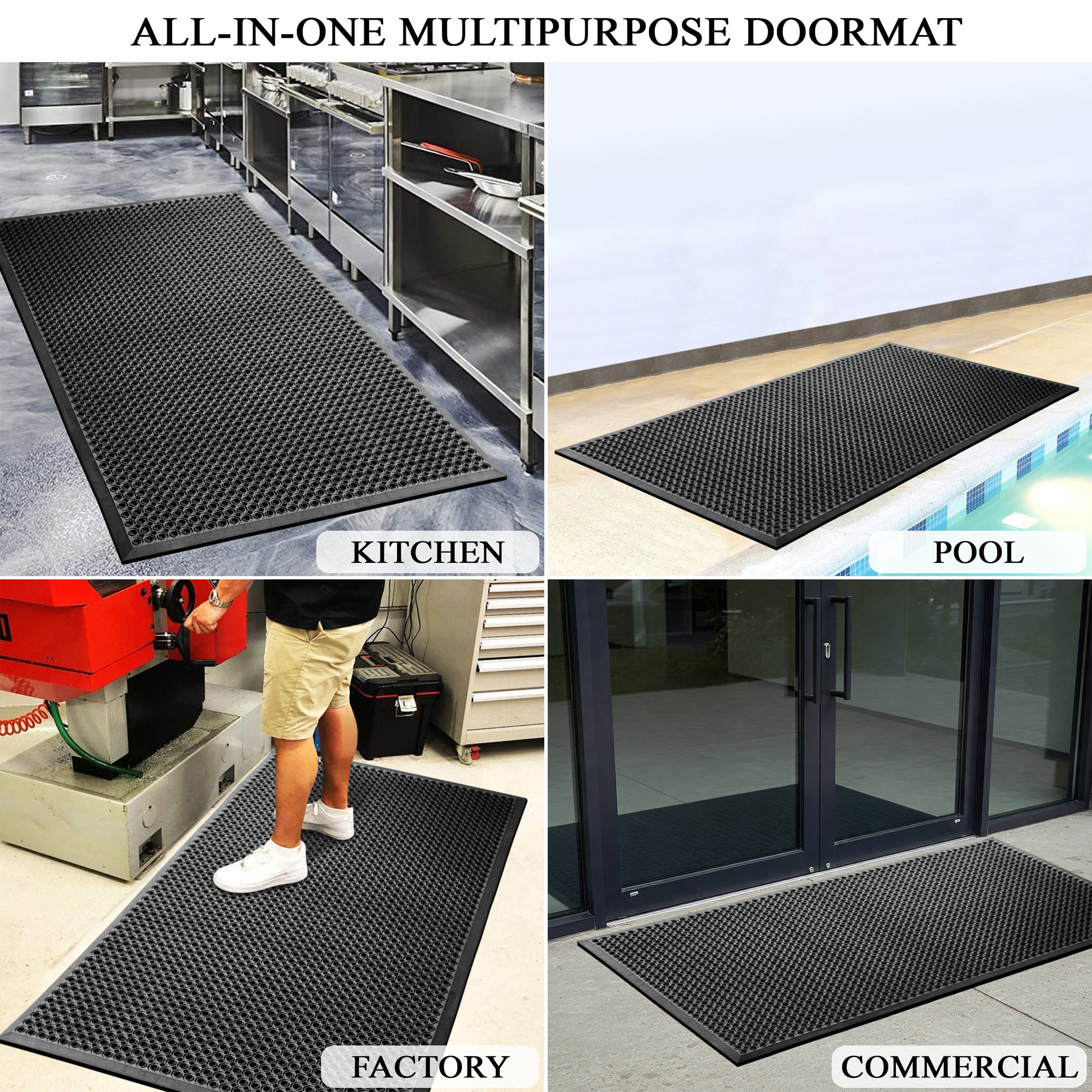 A1HC heavy duty rubber mat for garage and workspace