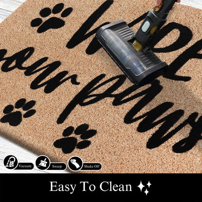 A1HC Natural Coir Flocked Door mat with Heavy Duty Non-Slip PVC Backing, Low-Profile Durable Doormat