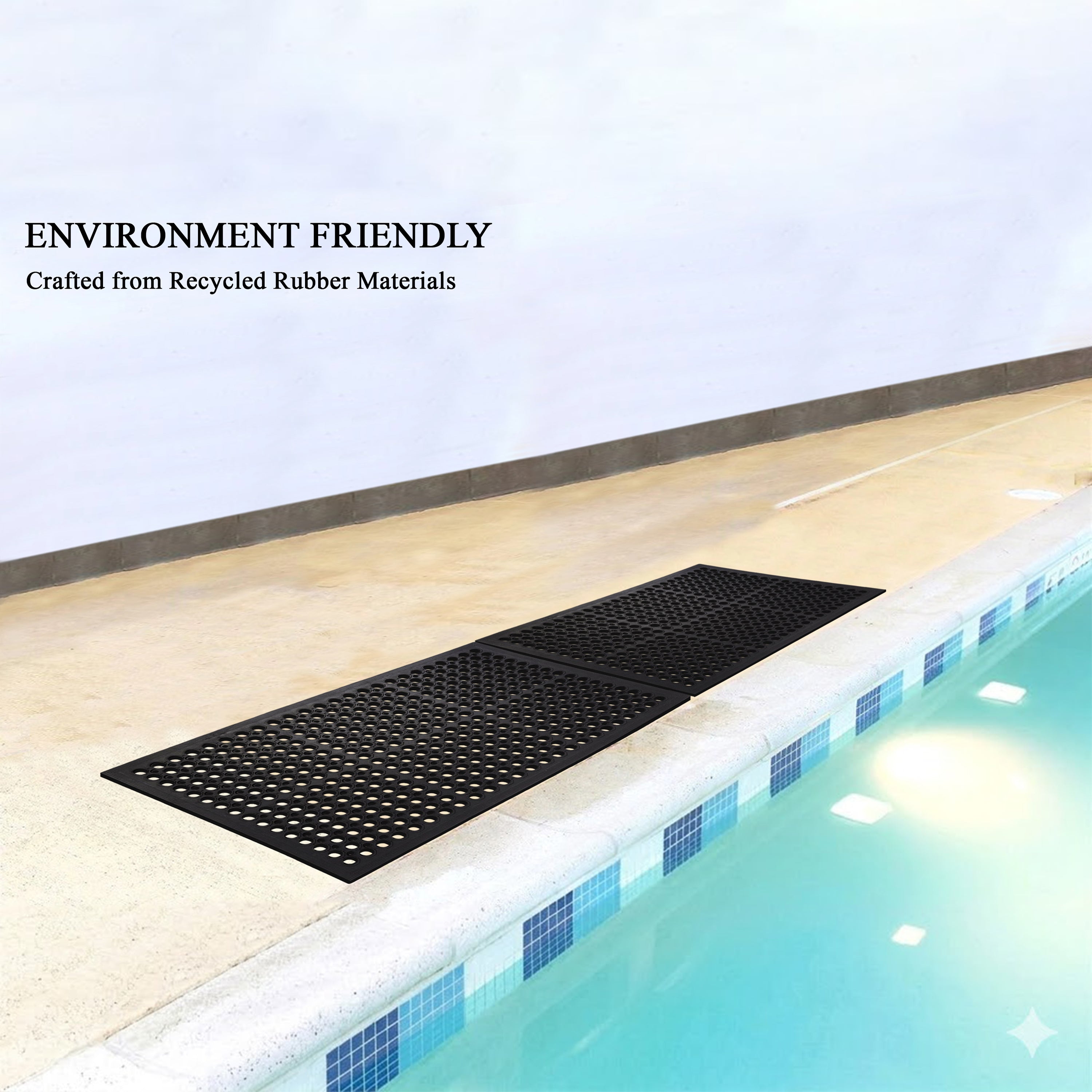A1HC Commercial Rubber Floor Mat – Heavy Duty Non-Slip Drainage Rubber Entry Mat for Indoor & Outdoor Use