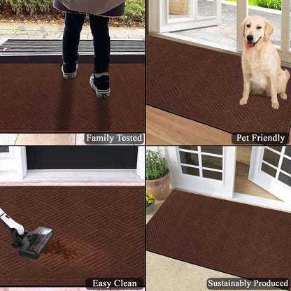 A1HC Durable Multi Purpose Polypropylene Rubber Door Mat, 36"X60" Indoor Outdoor All Weather Doormat